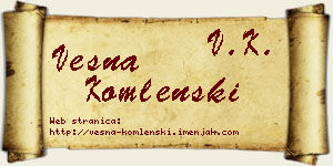 Vesna Komlenski vizit kartica